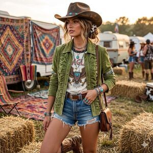 vintage Suede Leather Jacket M Snap Green Front Western Festival Cowgirl Boho